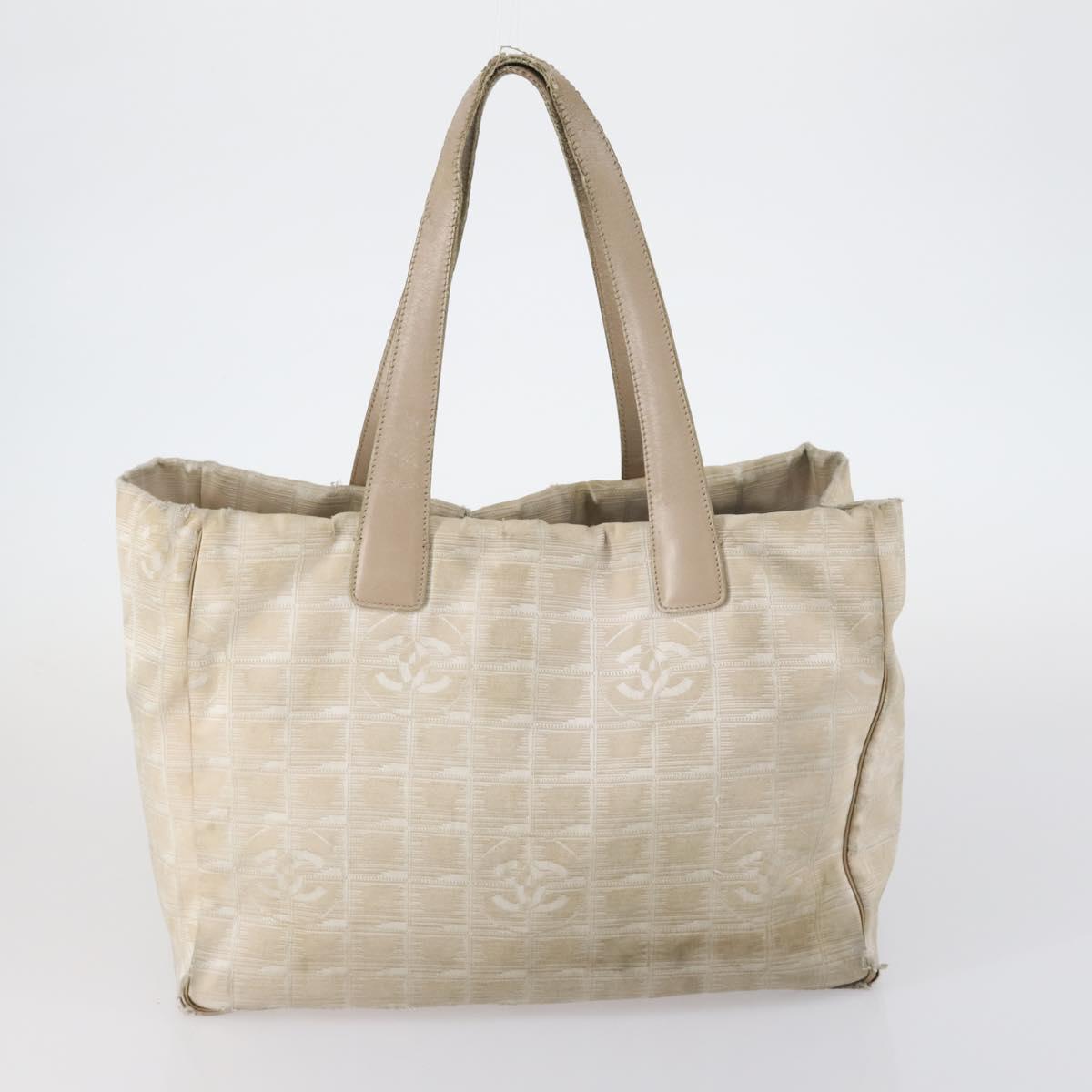 CHANEL New Travel Line Tote Bag Nylon 3 Set Pink Beige CC Auth ti3465