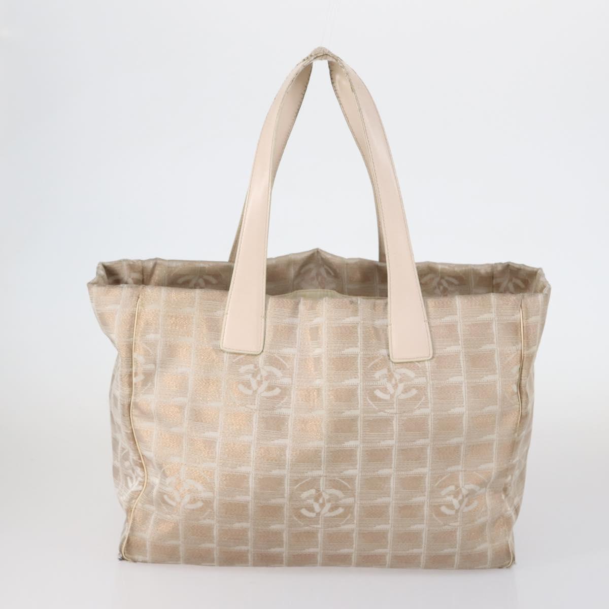 CHANEL New Travel Line Tote Bag Nylon 3 Set Pink Beige CC Auth ti3465