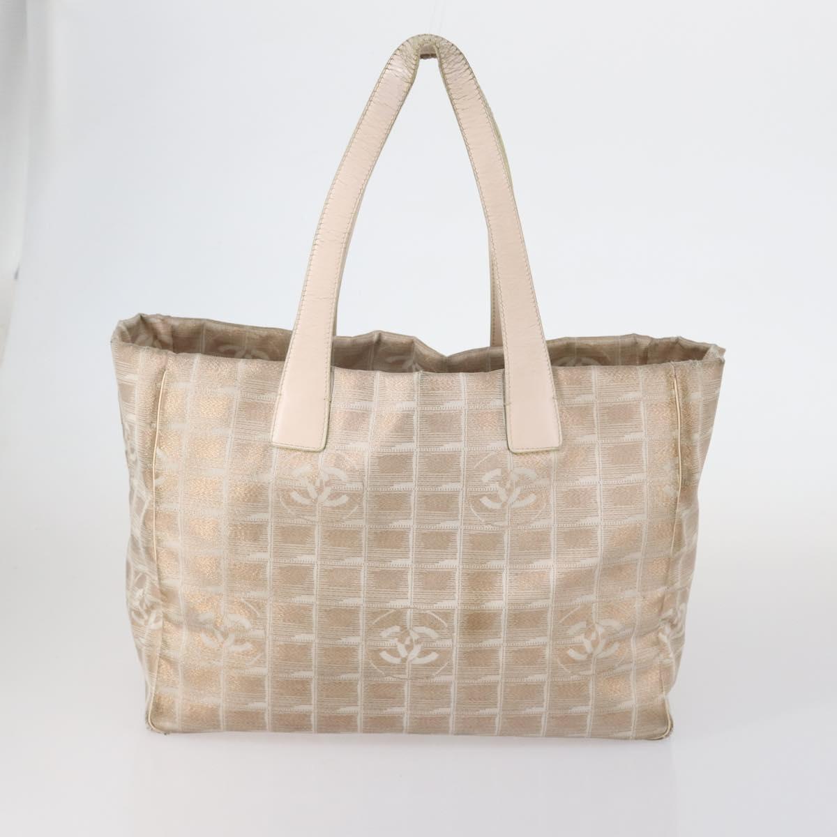 CHANEL New Travel Line Tote Bag Nylon 3Set Pink Beige CC Auth ti3465