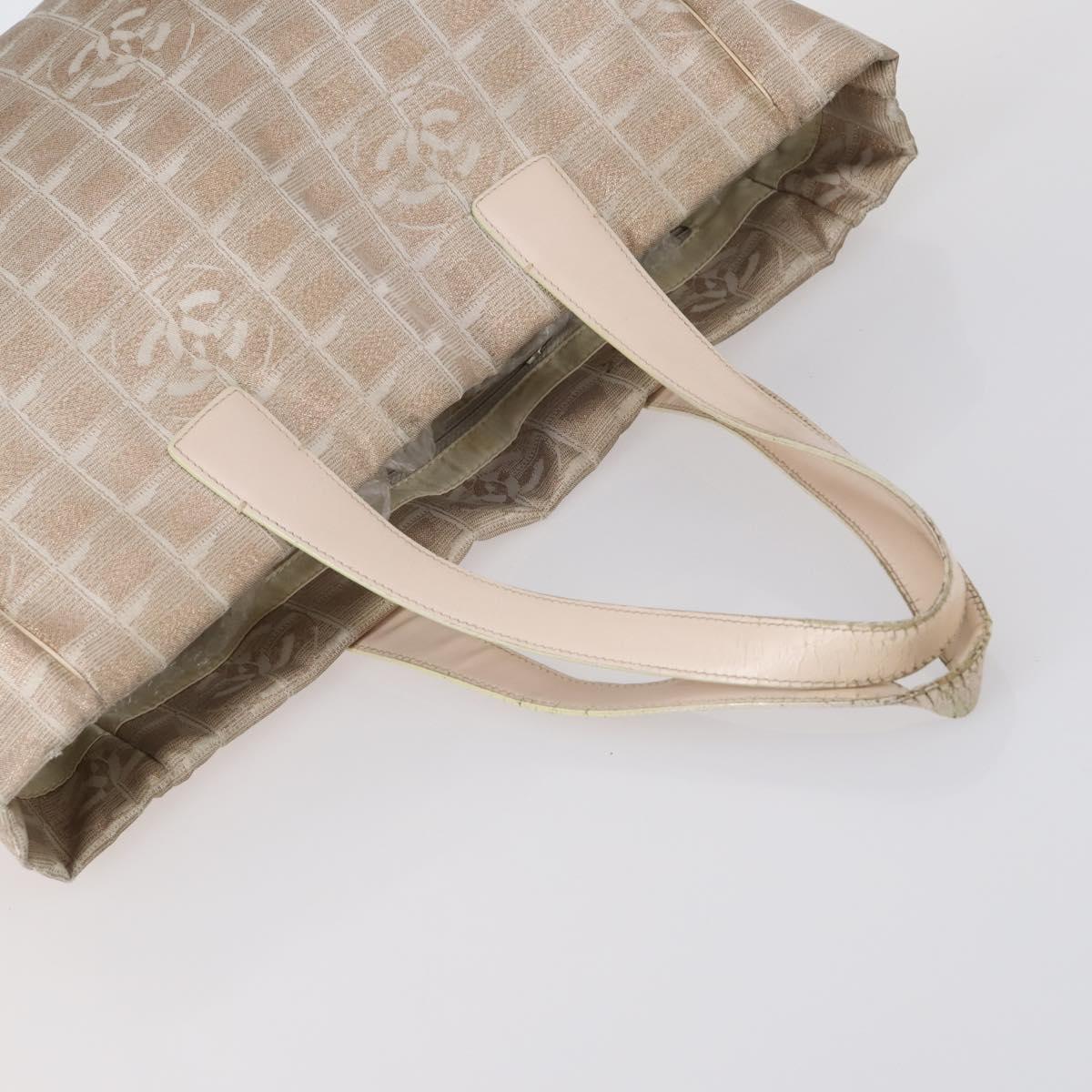CHANEL New Travel Line Tote Bag Nylon 3Set Pink Beige CC Auth ti3465