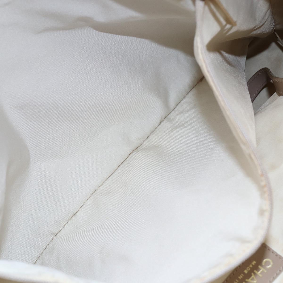 CHANEL New Travel Line Tote Bag Nylon Beige Gold CC Auth ti3466