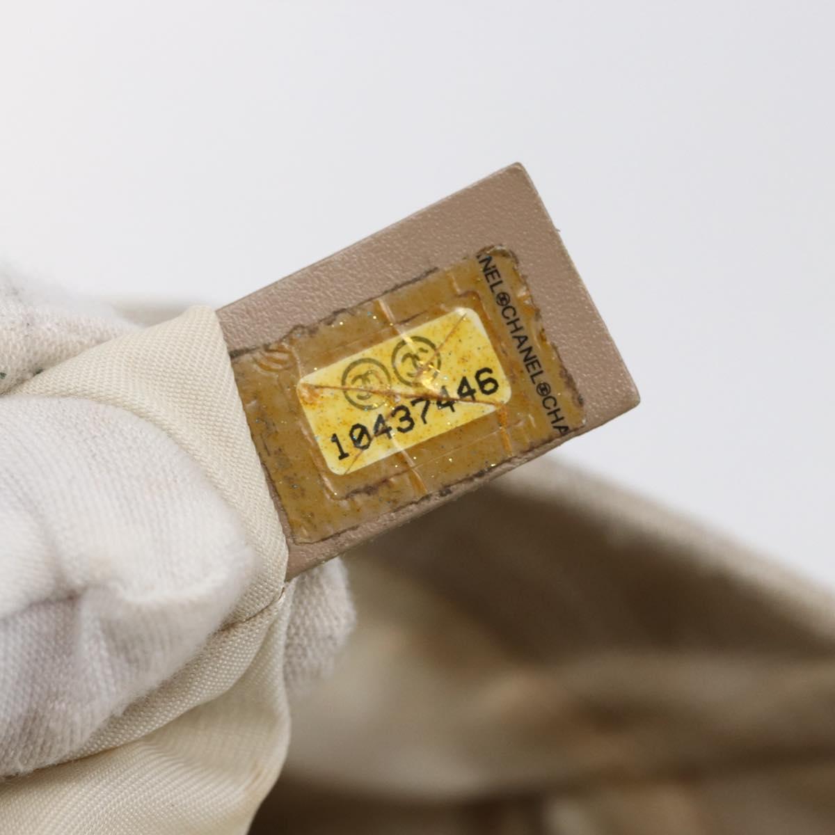 CHANEL New Travel Line Tote Bag Nylon Beige Gold CC Auth ti3466