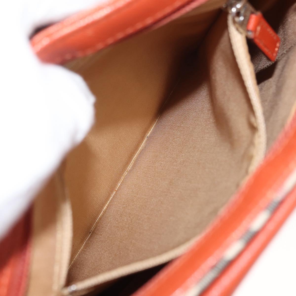 BURBERRY Nova Check Shoulder Bag Canvas Leather Beige Orange Silver Auth ti3467