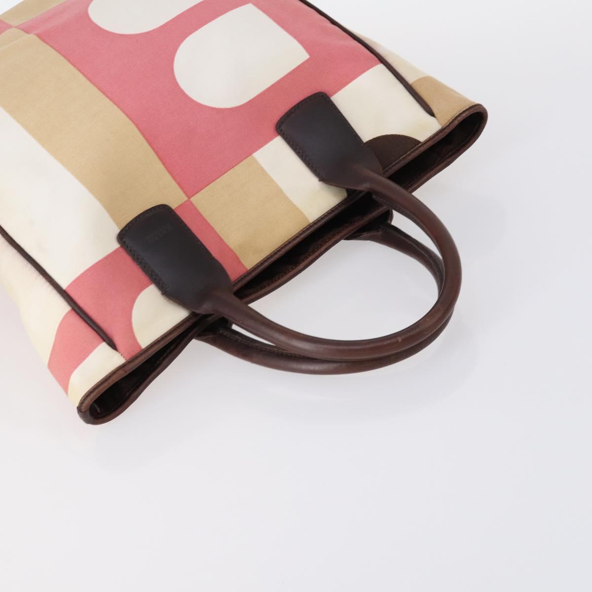 BALLY Tote Bag Leather Canvas 4Set Red Beige cream Auth ti3468