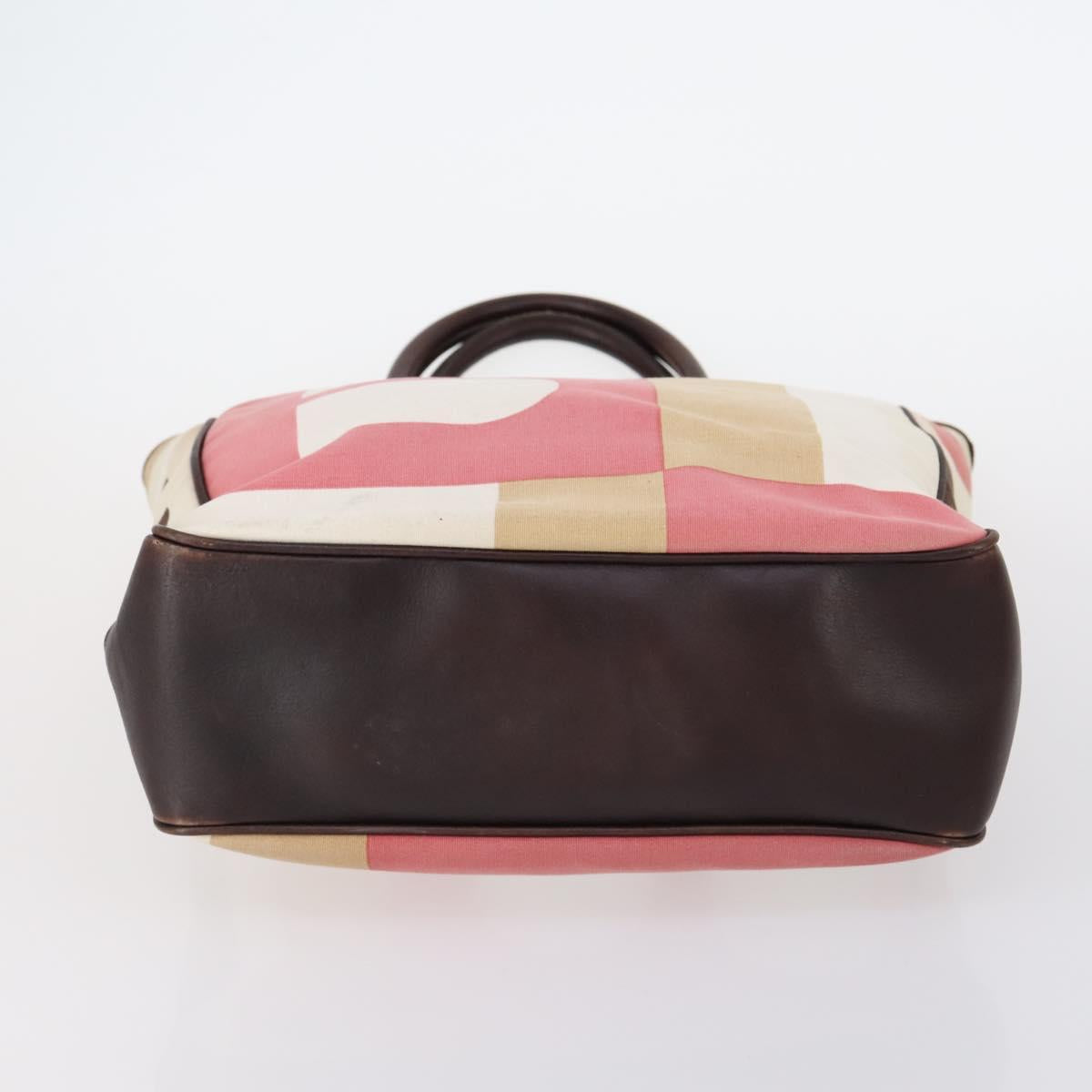 BALLY Tote Bag Leather Canvas 4Set Red Beige cream Auth ti3468