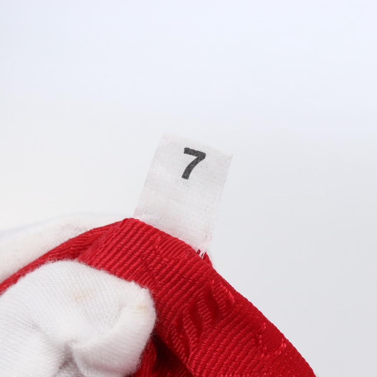 PRADA Tote Bag Nylon Red Silver Auth ti3470