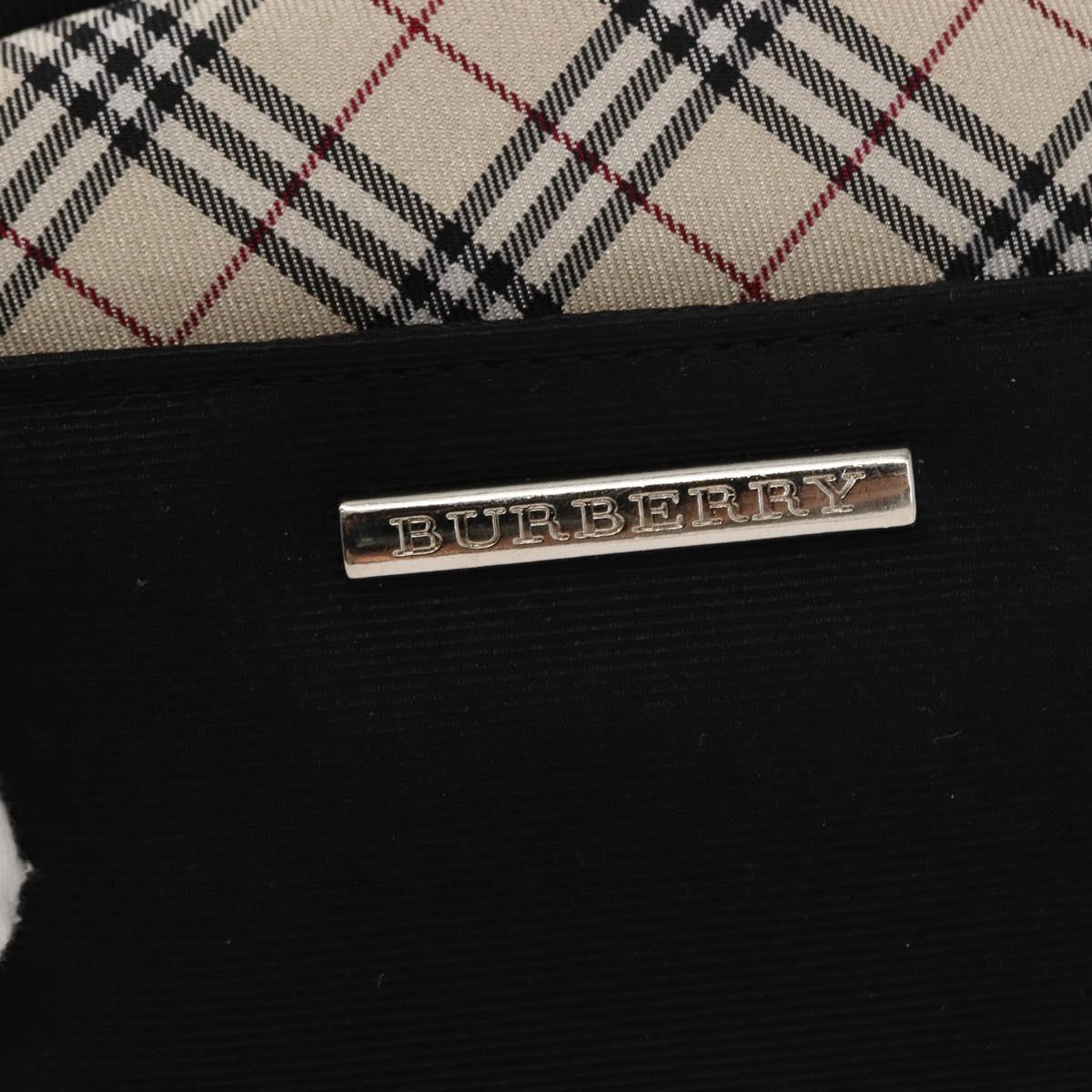 BURBERRY Nova Check Handkerchief Pouch Nylon 2Set Black Beige Auth ti3471