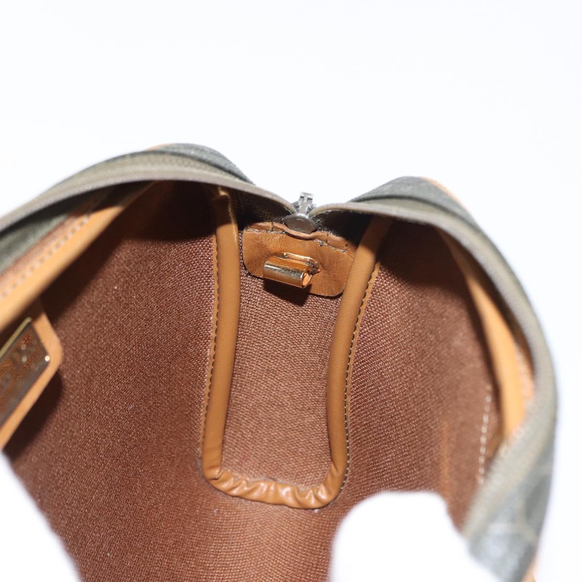 Christian Dior Honeycomb Canvas Shoulder Bag PVC Gray Gold Auth ti3472