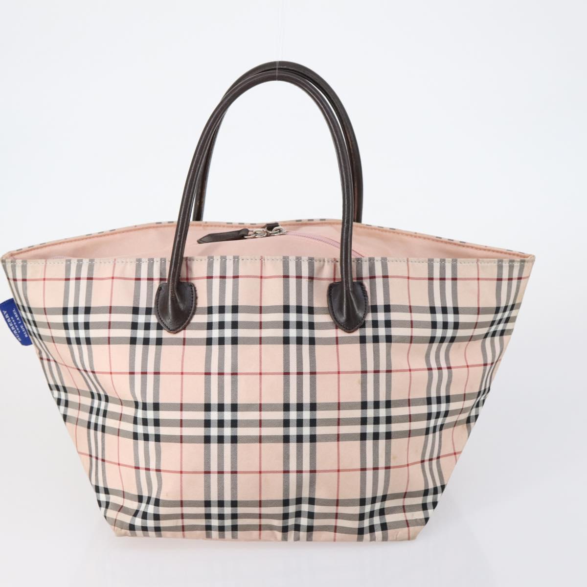 BURBERRY Nova Check Blue Label Bag Nylon 3 Set Beige Blue Bink Auth ti3477