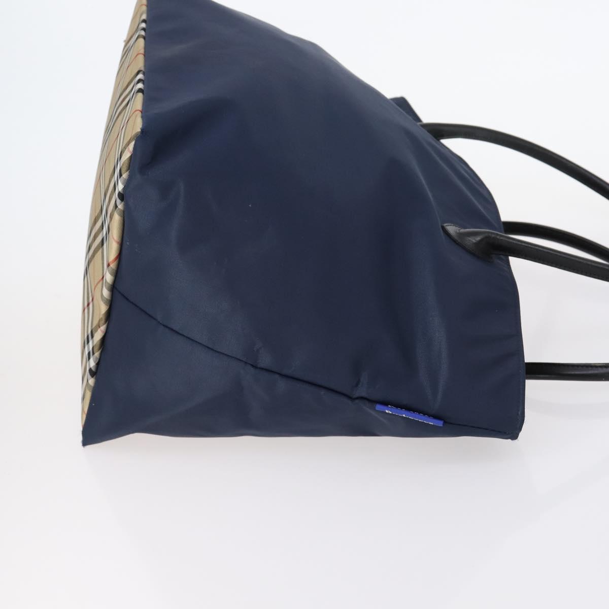 BURBERRY Nova Check Blue Label Bag Nylon 3 Set Beige Blue Bink Auth ti3477