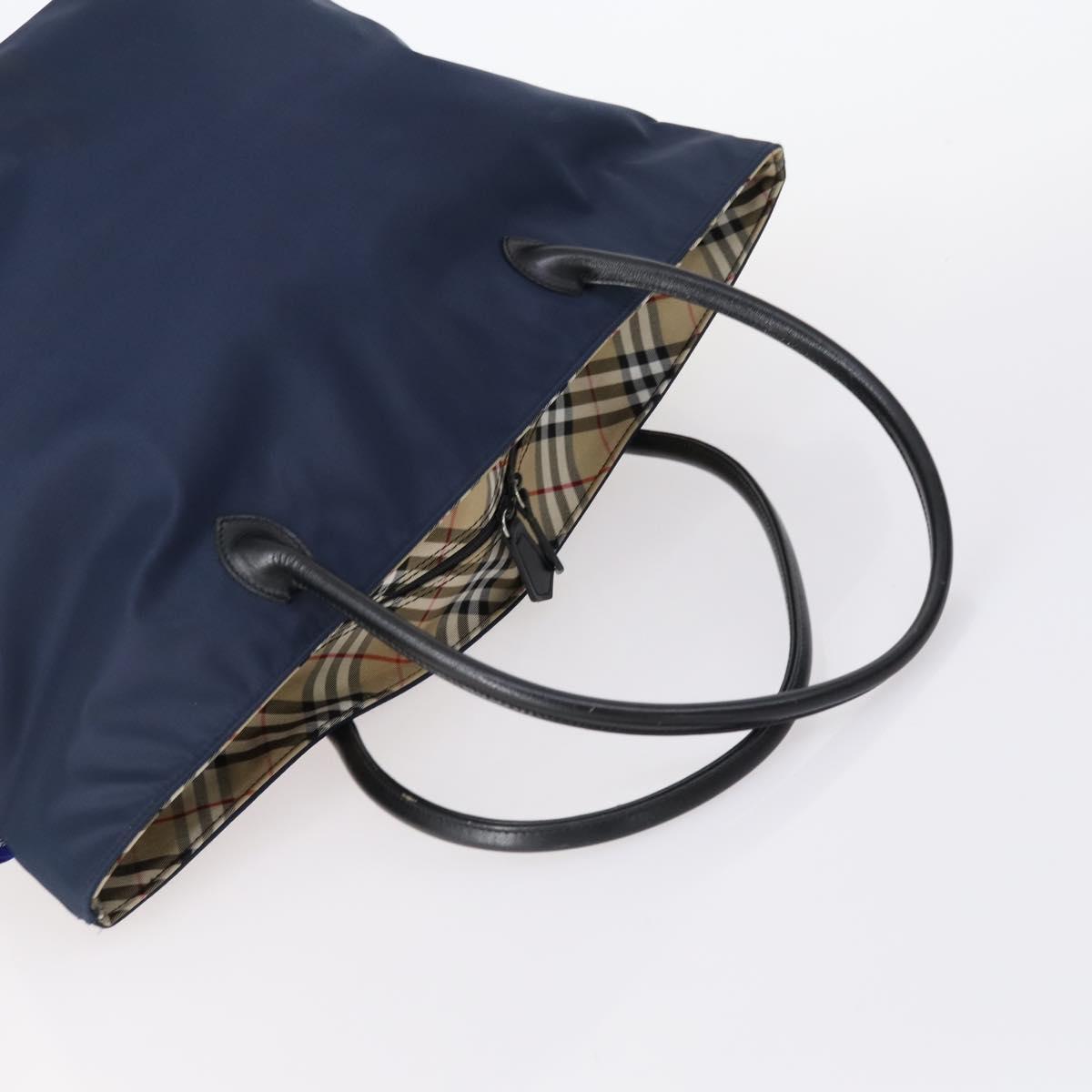 BURBERRY Nova Check Blue Label Bag Nylon 3 Set Beige Blue Bink Auth ti3477