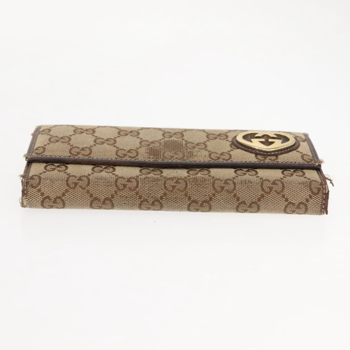 GUCCI GG Canvas Wallet 2Set Beige Auth ti3479