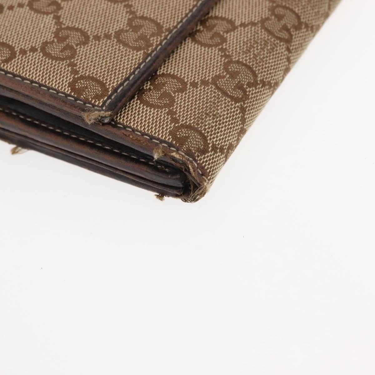 GUCCI GG Canvas Wallet 2Set Beige Auth ti3479