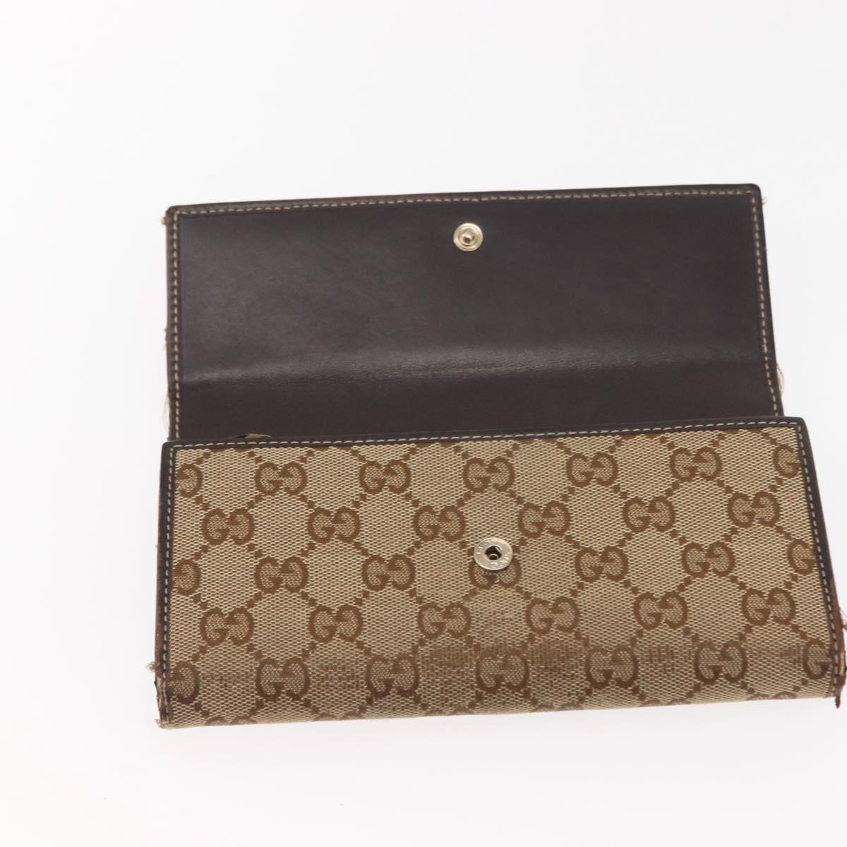 GUCCI GG Canvas Wallet 2Set Beige Auth ti3479