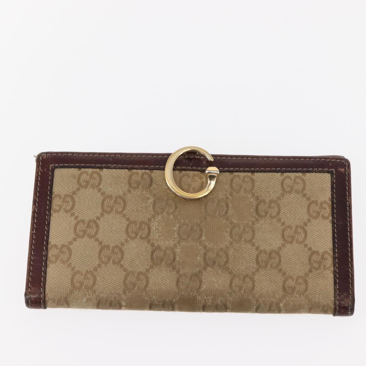 GUCCI GG Canvas Wallet 2Set Beige Auth ti3479