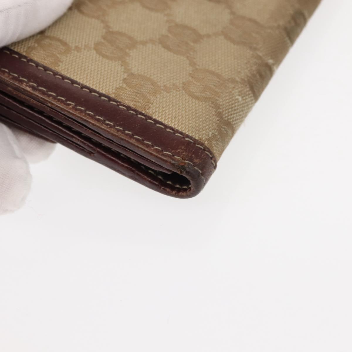 GUCCI GG Canvas Wallet 2Set Beige Auth ti3479
