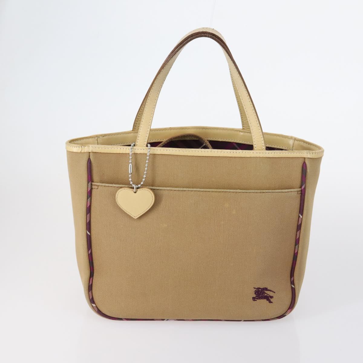 BURBERRY Nova Check Black Blue Label Bag Nylon Canvas 3Set Brown Auth ti3481