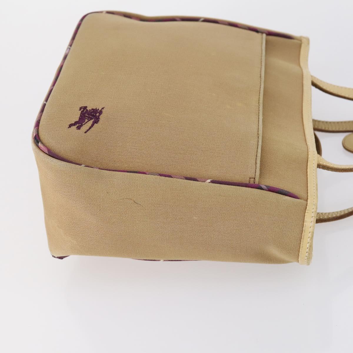 BURBERRY Nova Check Black Blue Label Bag Nylon Canvas 3Set Brown Auth ti3481