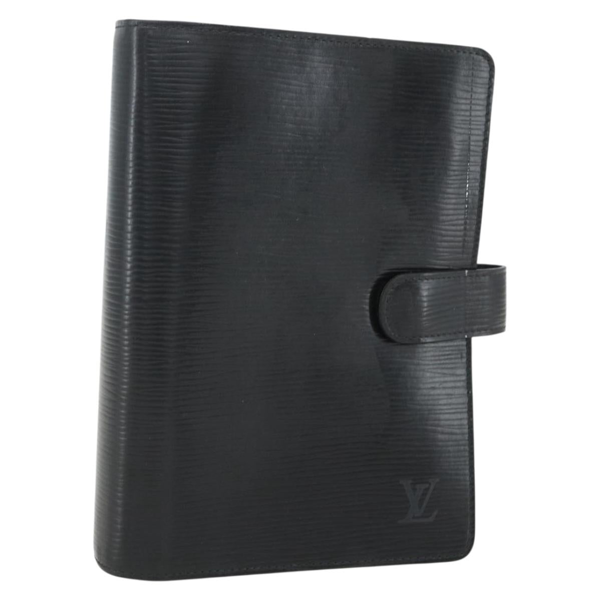 LOUIS VUITTON Epi Agenda MM Day Planner Cover Black R20042 LV Auth ti3482