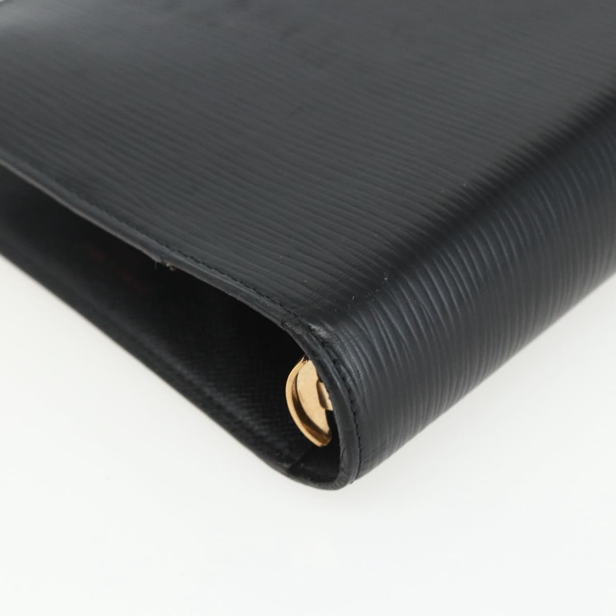 LOUIS VUITTON Epi Agenda MM Day Planner Cover Black R20042 LV Auth ti3482