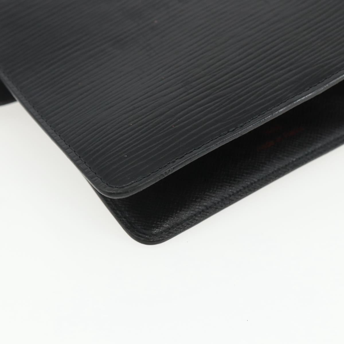 LOUIS VUITTON Epi Agenda MM Day Planner Cover Black R20042 LV Auth ti3482