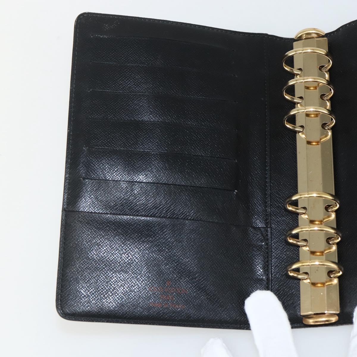LOUIS VUITTON Epi Agenda MM Day Planner Cover Black R20042 LV Auth ti3482