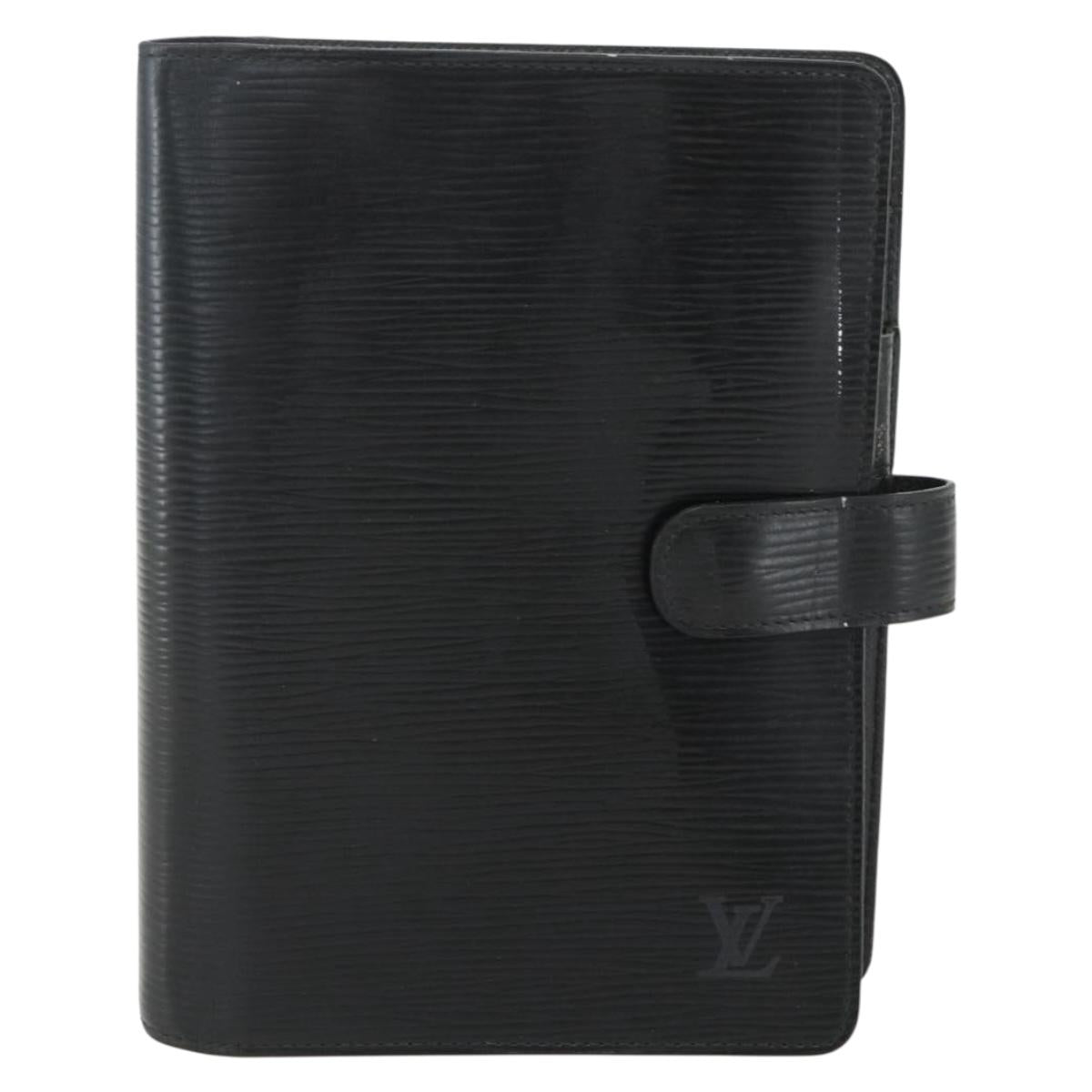 LOUIS VUITTON Epi Agenda MM Day Planner Cover Black R20042 LV Auth ti3482