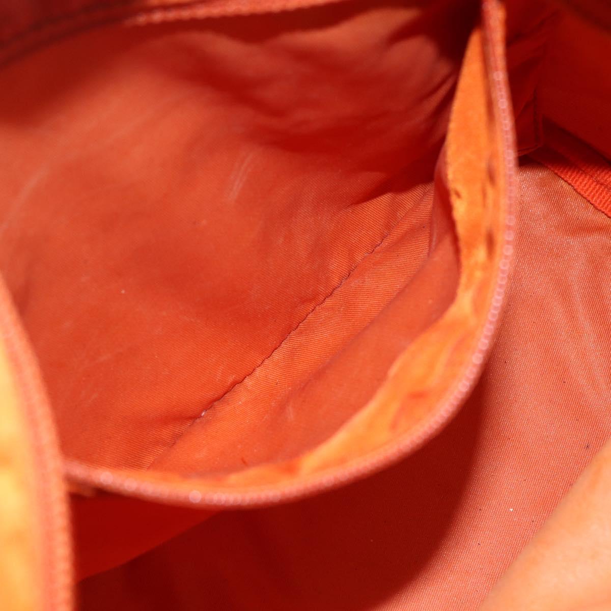 PRADA Hand Bag Nylon Orange Silver Auth ti3486