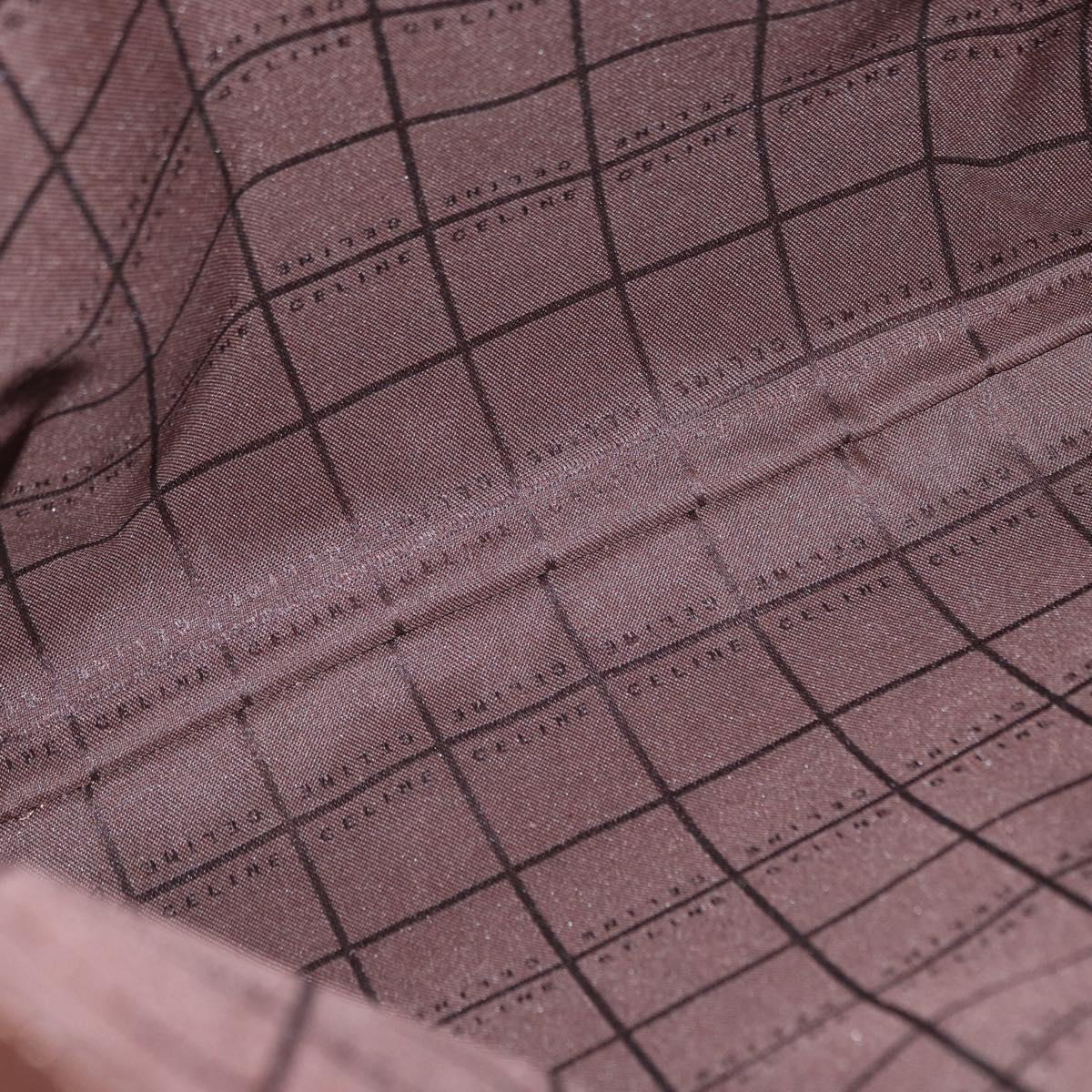 CELINE C Macadam Canvas Shoulder Bag Suede Brown Gold Auth ti3487