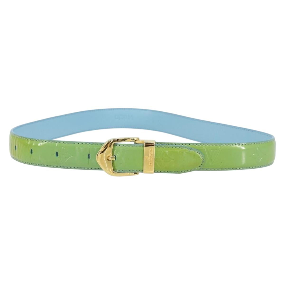 LOUIS VUITTON Monogram Vernis Ceinture Classic Belt Baby Blue LV Auth ti3493