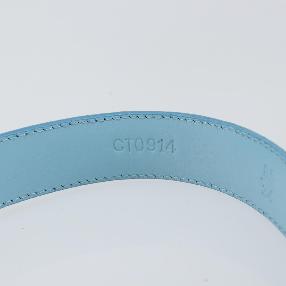 LOUIS VUITTON Monogram Vernis Ceinture Classic Belt Baby Blue LV Auth ti3493