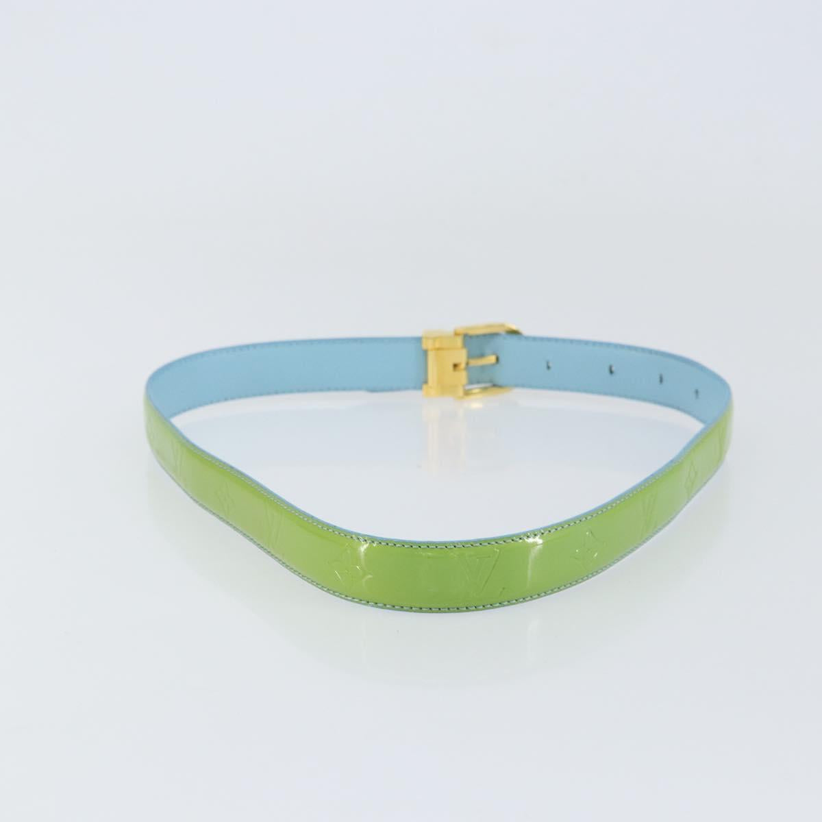 LOUIS VUITTON Monogram Vernis Ceinture Classic Belt Baby Blue LV Auth ti3493