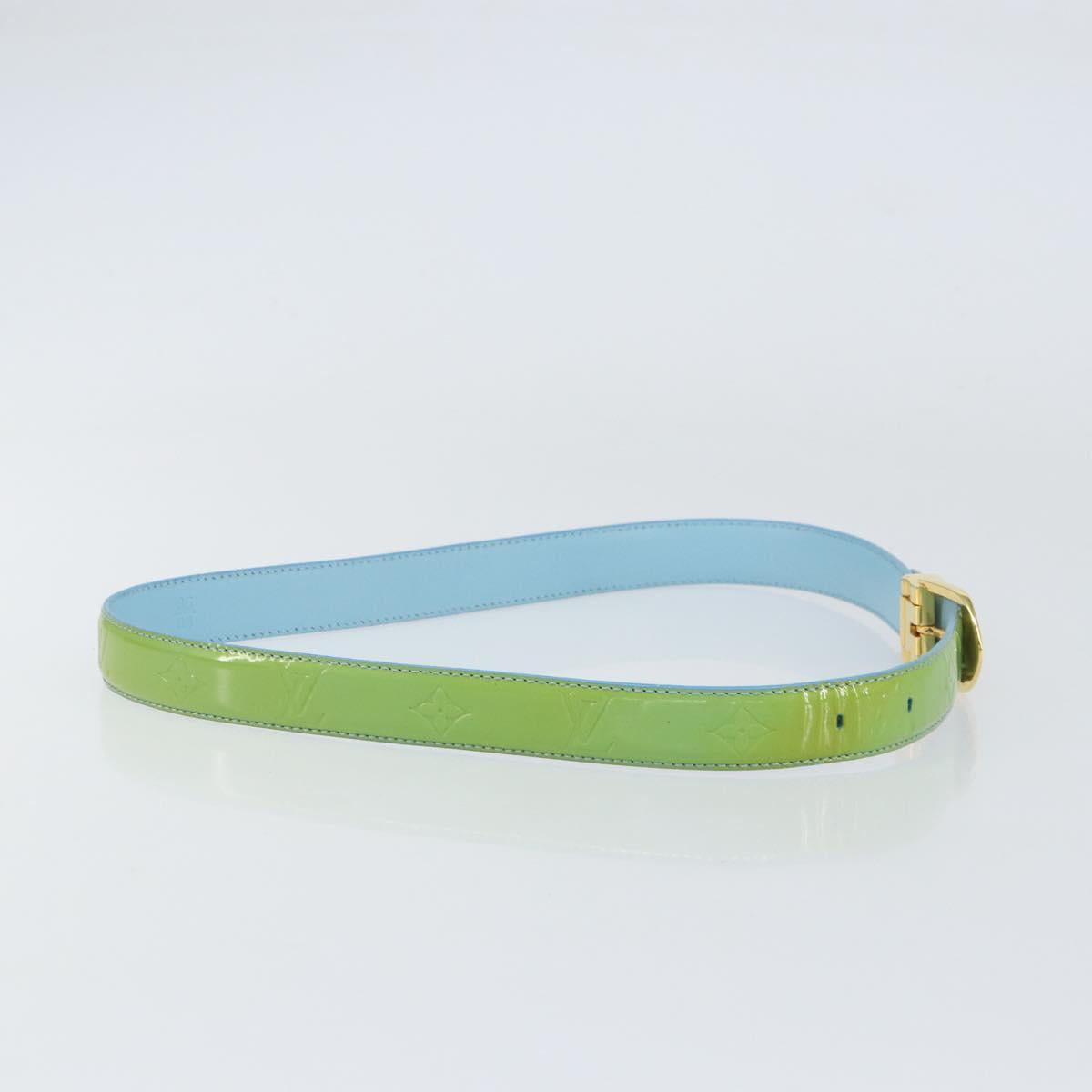 LOUIS VUITTON Monogram Vernis Ceinture Classic Belt Baby Blue LV Auth ti3493