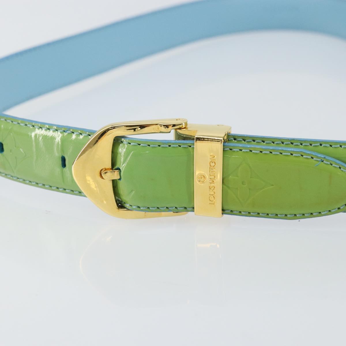 LOUIS VUITTON Monogram Vernis Ceinture Classic Belt Baby Blue LV Auth ti3493