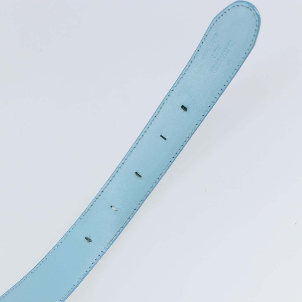 LOUIS VUITTON Monogram Vernis Ceinture Classic Belt Baby Blue LV Auth ti3493