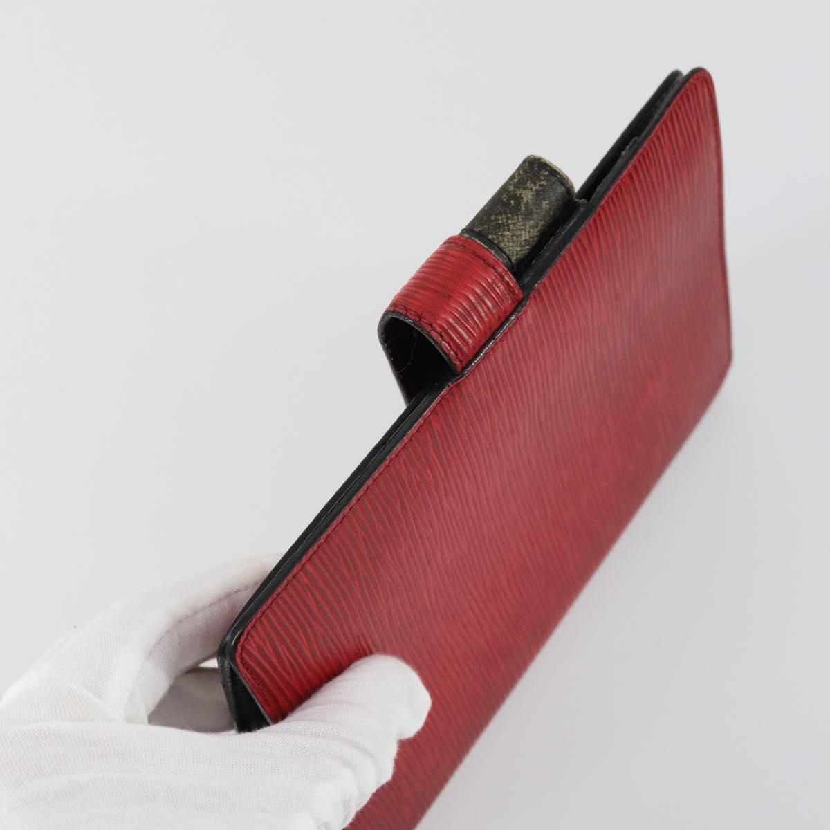 LOUIS VUITTON Epi Agenda MM Day Planner Cover 2 Set Red Brown LV Auth ti3496
