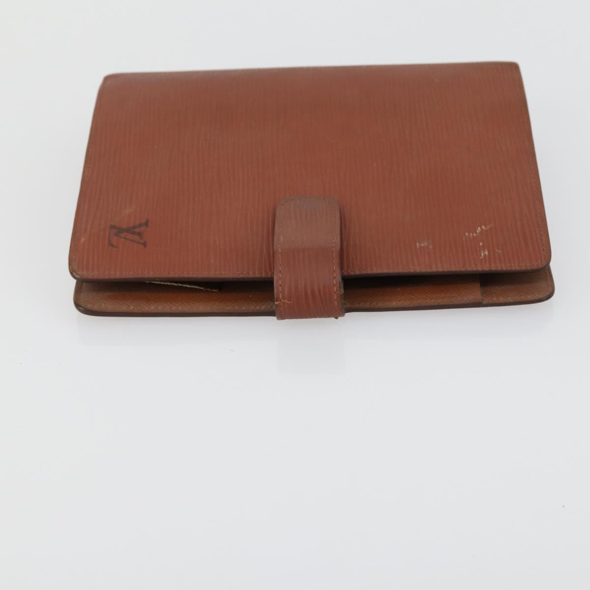 LOUIS VUITTON Epi Agenda MM Day Planner Cover 2 Set Red Brown LV Auth ti3496