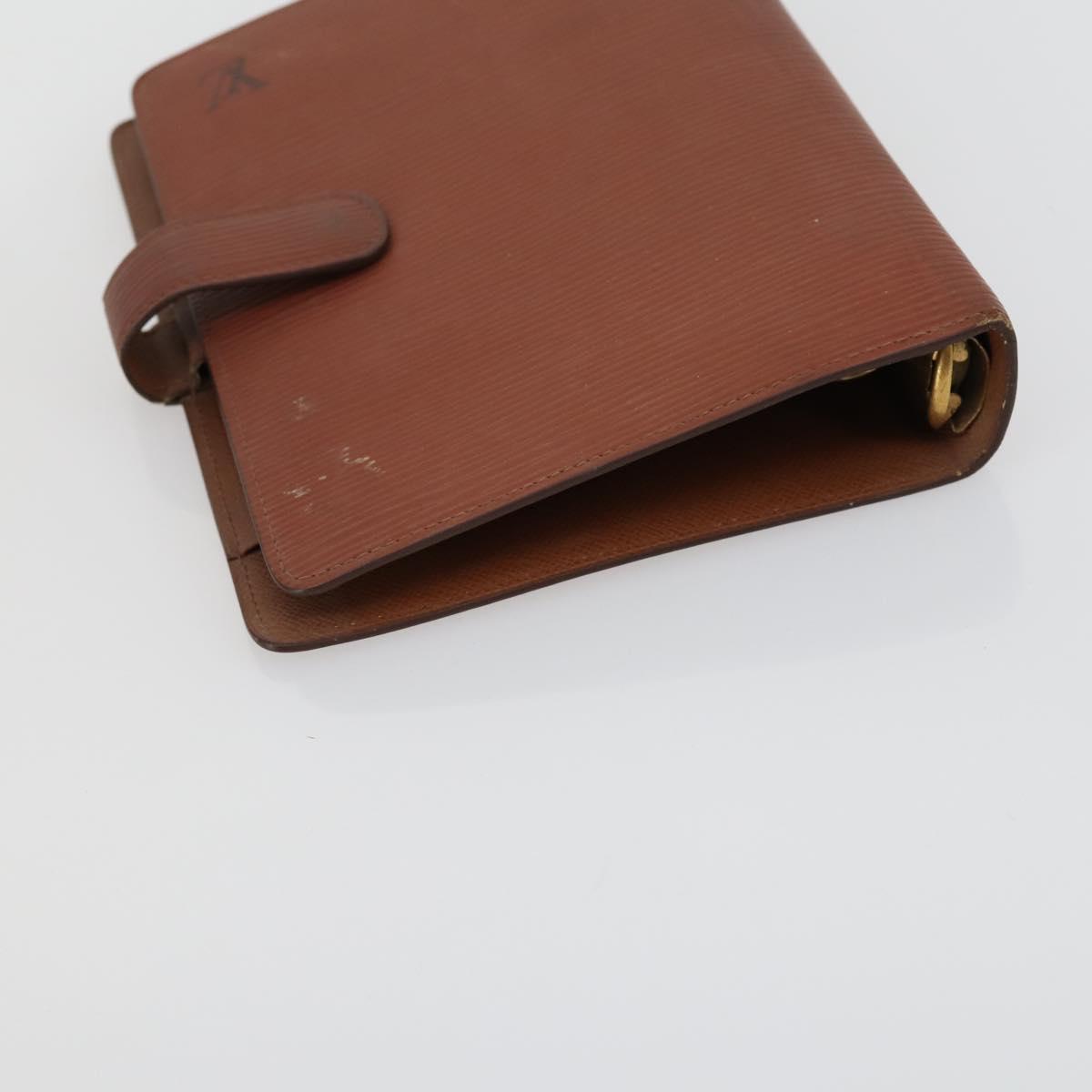 LOUIS VUITTON Epi Agenda MM Day Planner Cover 2 Set Red Brown LV Auth ti3496