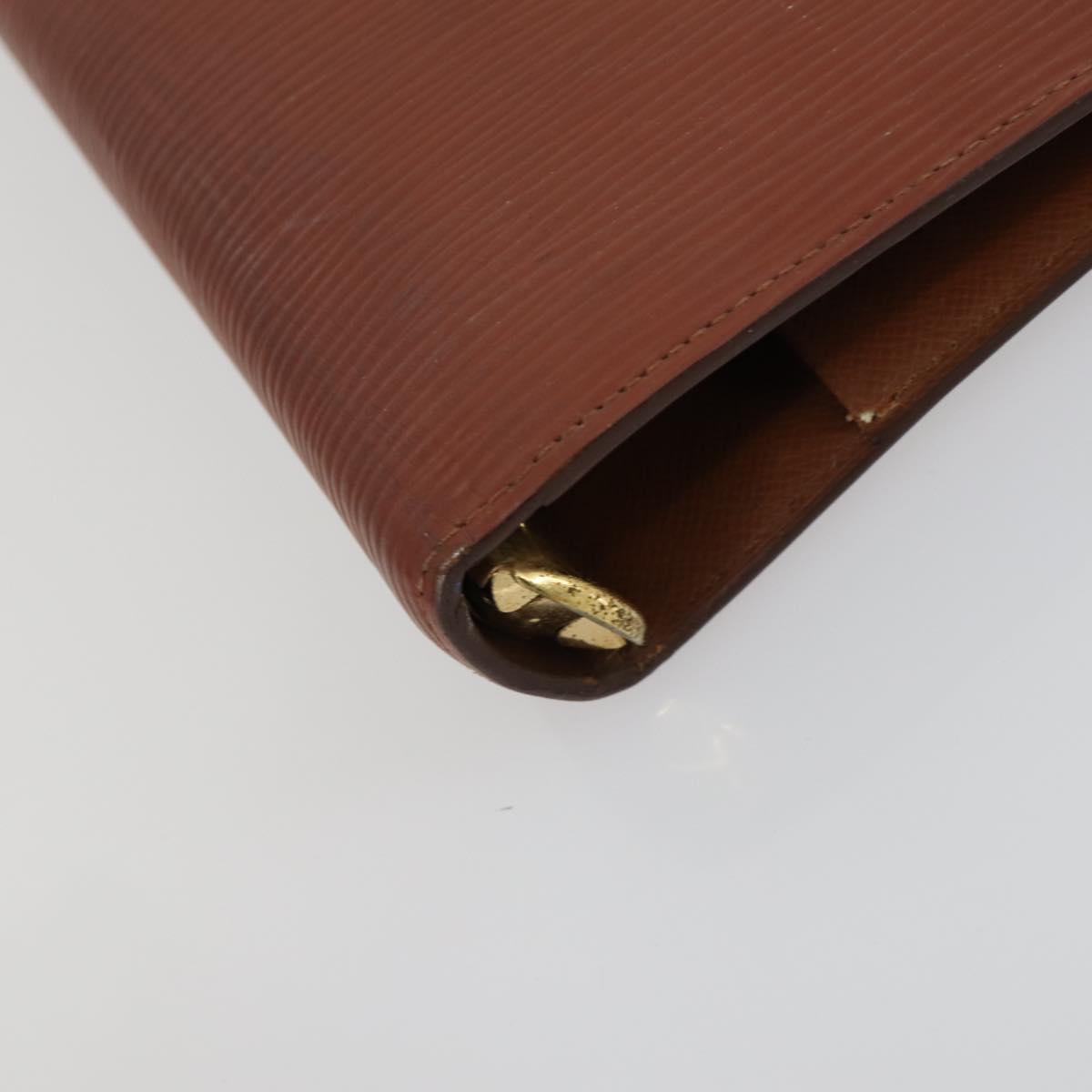LOUIS VUITTON Epi Agenda MM Day Planner Cover 2 Set Red Brown LV Auth ti3496
