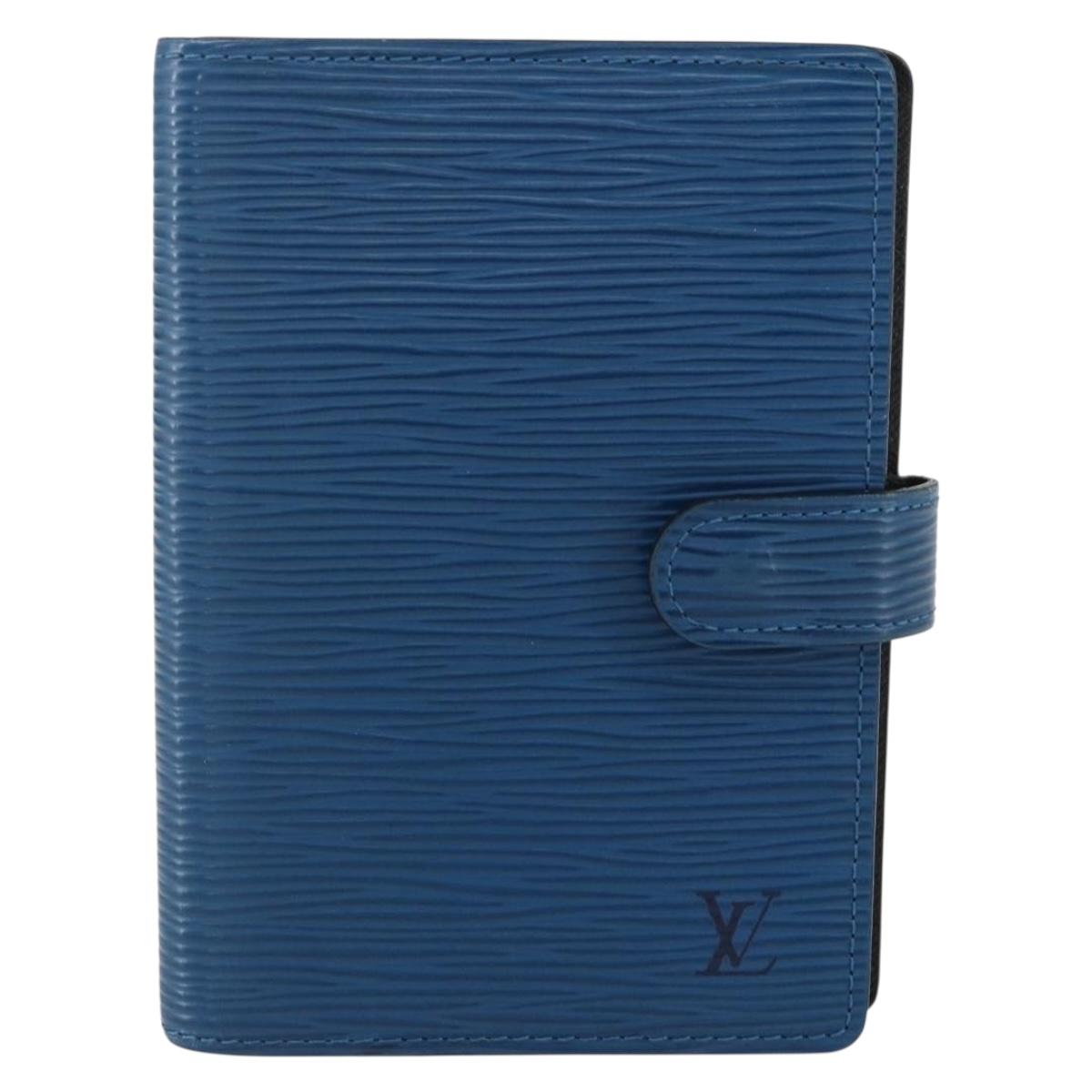 LOUIS VUITTON Epi Agenda PM Day Planner Cover Blue R20055 LV Auth ti3497