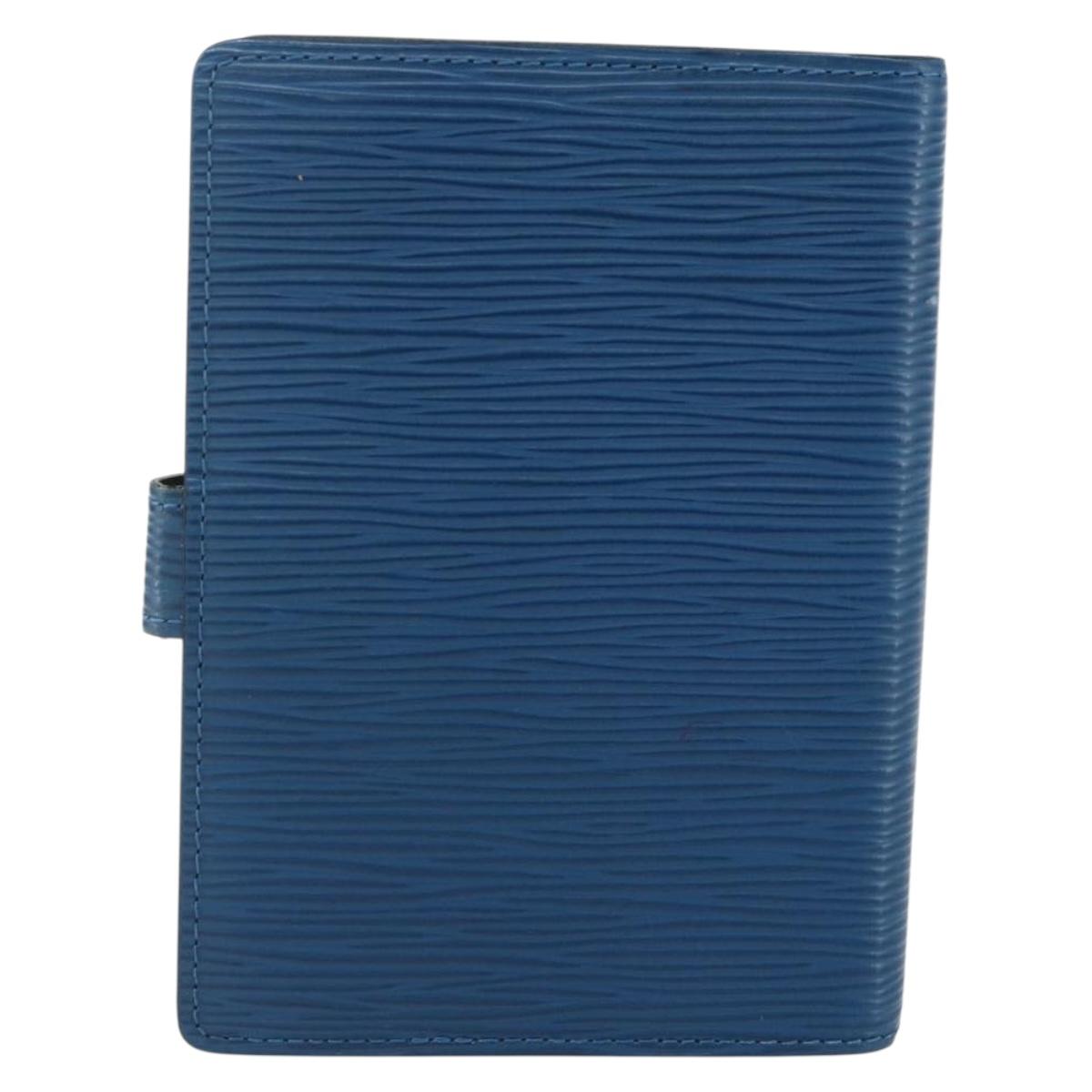 LOUIS VUITTON Epi Agenda PM Day Planner Cover Blue R20055 LV Auth ti3497