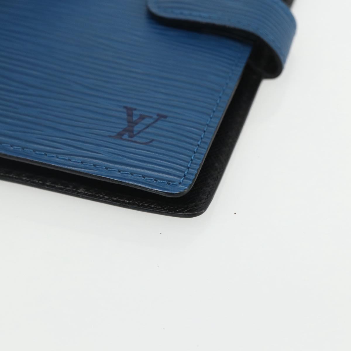 LOUIS VUITTON Epi Agenda PM Day Planner Cover Blue R20055 LV Auth ti3497