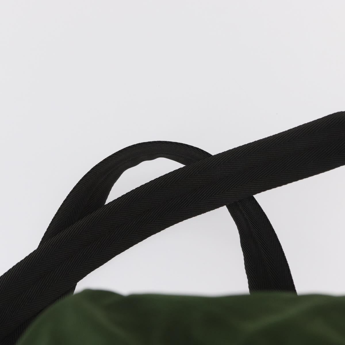 PRADA Backpack Nylon Khaki Silver Auth ti3500