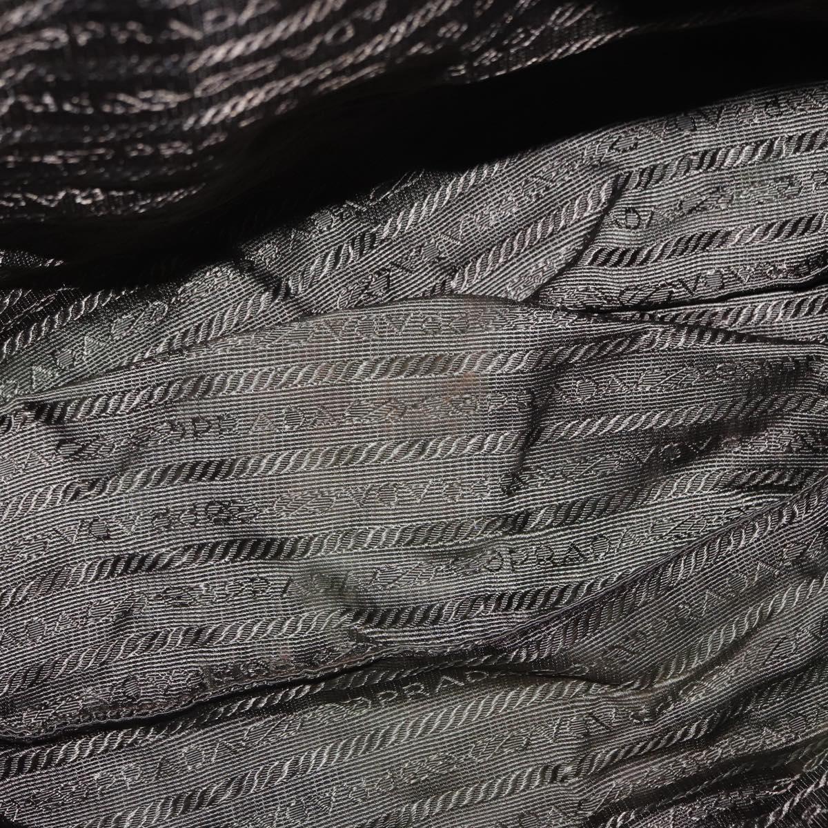 PRADA Backpack Nylon Khaki Silver Auth ti3500