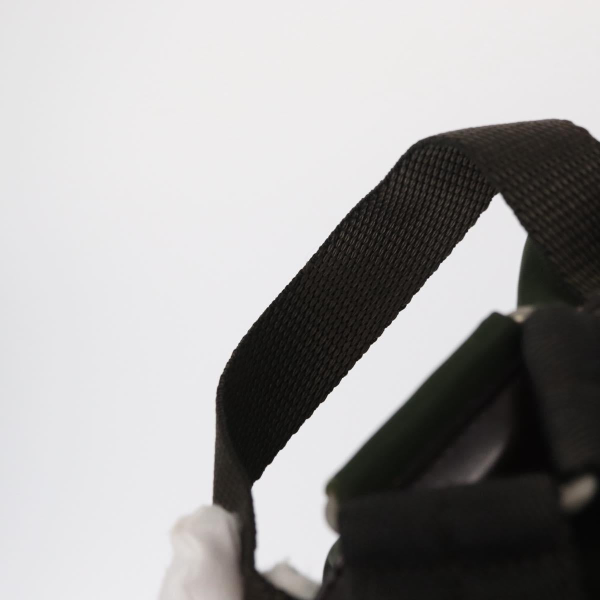 PRADA Backpack Nylon Khaki Silver Auth ti3500