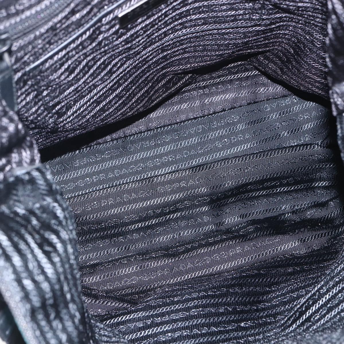 PRADA Tote Bag Nylon 2way Turquoise Blue Silver Auth ti3503