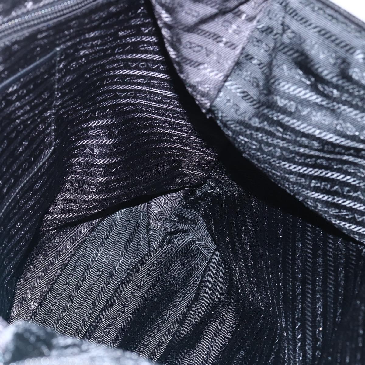 PRADA Tote Bag Nylon 2way Turquoise Blue Silver Auth ti3503