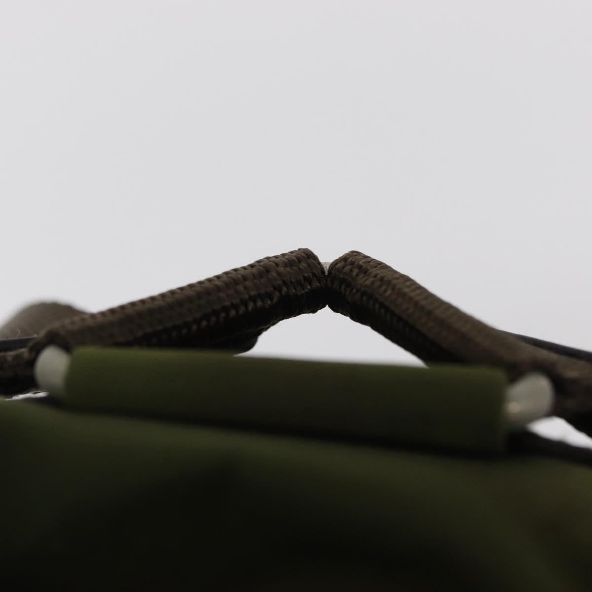 PRADA Backpack Nylon Khaki Silver Auth ti3504