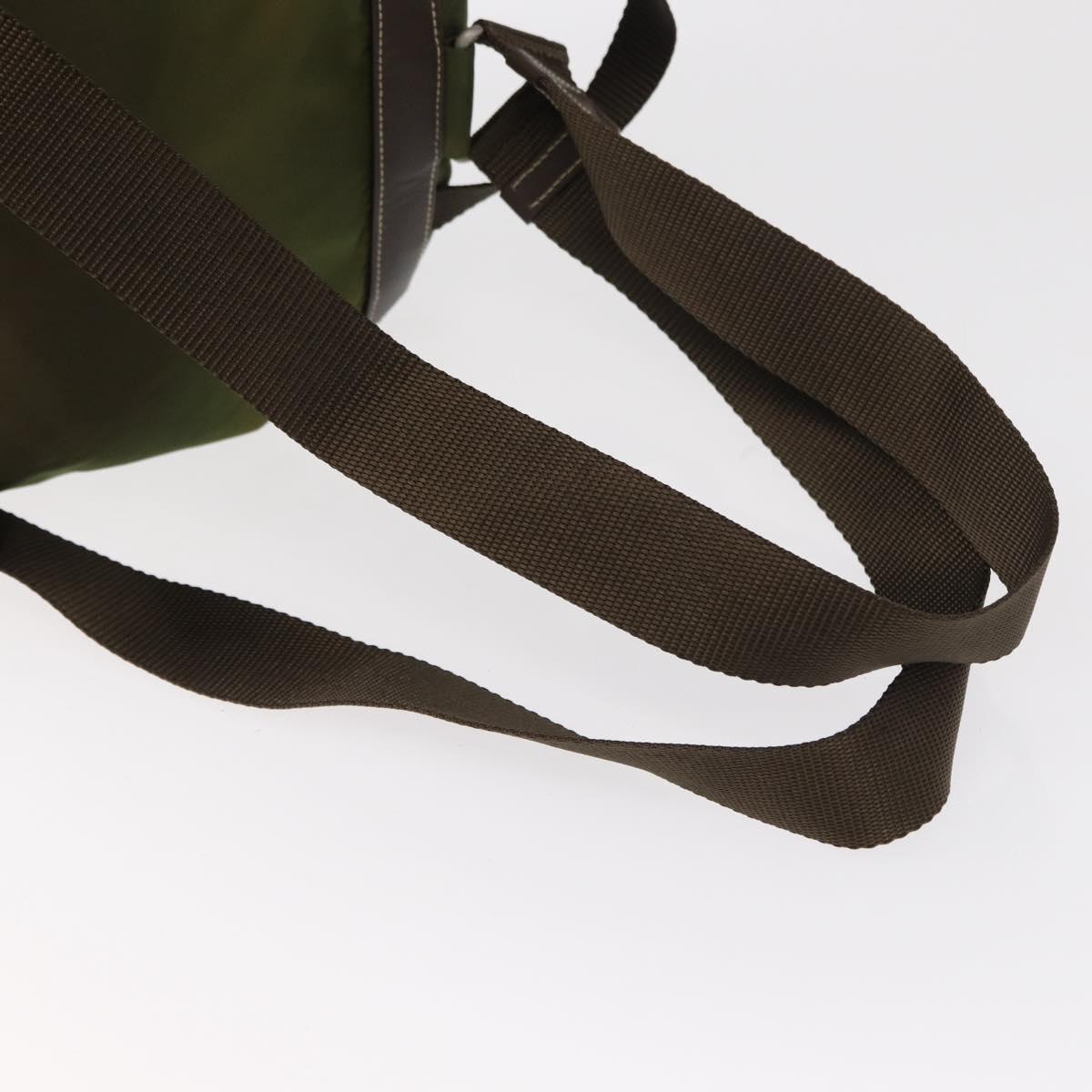 PRADA Backpack Nylon Khaki Silver Auth ti3504