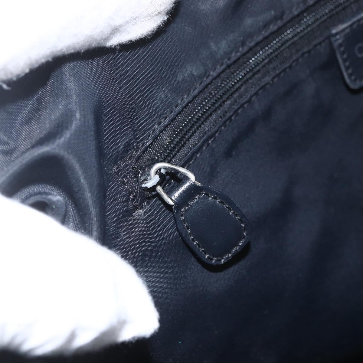 Christian Dior Trotter Canvas Shoulder Bag Black Silver Auth ti3506